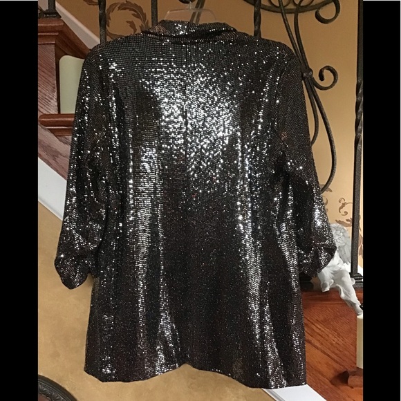 C by One Black and Sequins 3/4 Sleeve Blazer Size medium - Picture 16 of 16